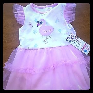 - Limited Too flamingo pink baby dress 3/6 months